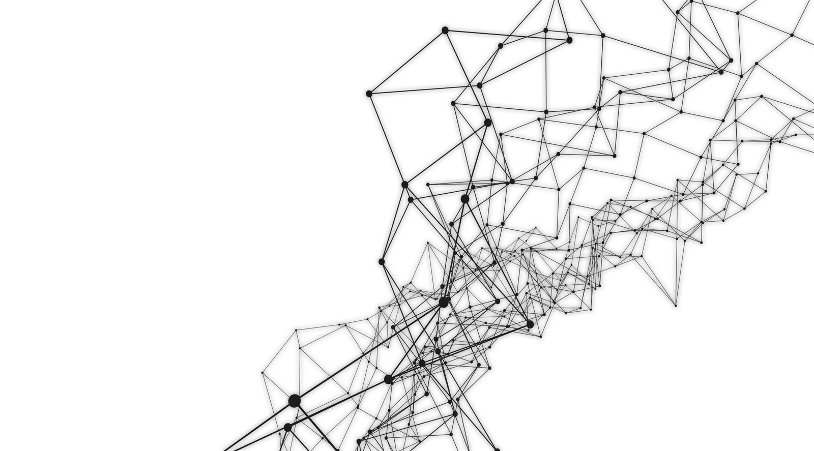 Abstract network of lines connecting points on white, representing supplier discovery through CASINDI